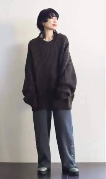 CITYSHOP 23AW AZE PULLOVER 카키 니트 스웨터