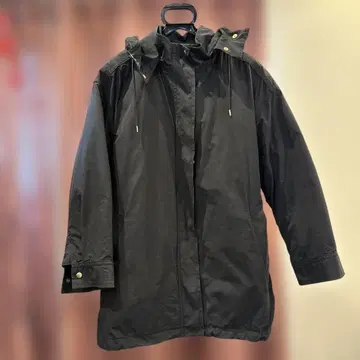 그린 라벨 릴랙싱 블랙 롱 기장 자켓 후드 부착