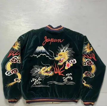 TAILOR 동양 벨벳 스카잔 벨로아 오키나와 자수 용 후지산 수베니어