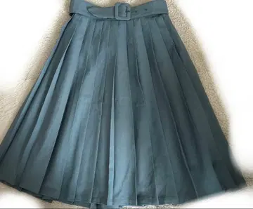굵은 벨트 포함 플리츠 스커트 Blue/F i.n.t 프리 사이즈