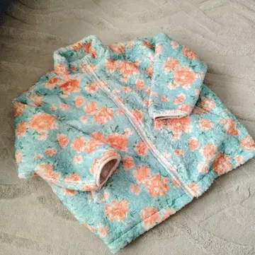 [ ESCAR ] 2way 꽃무늬 보아 블루종 ( 리버서블 )