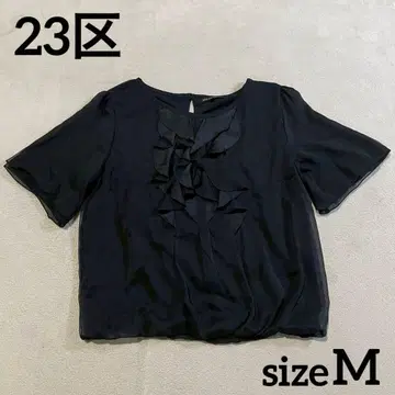 23구 시스루 반팔 상의 프릴 디자인 사이즈 M