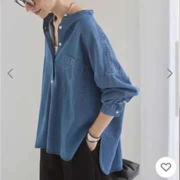 데님 블루 긴팔 셔츠