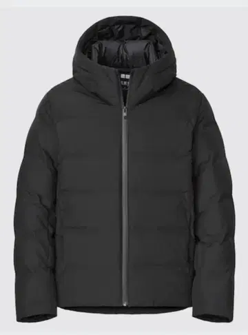 유니클로 UNIQLO 심리스 다운 후드티 블랙 블랙 M