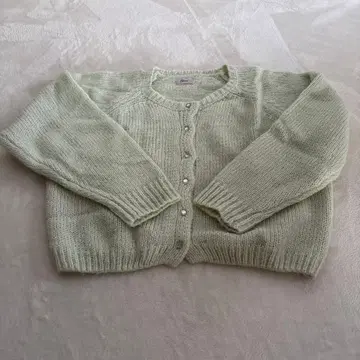 flower 연한 녹색 가디건 긴팔 라메 믹스