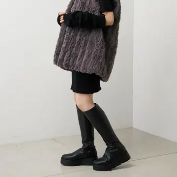 [ 새상품급 ] chico 통굽 플랫폼 스트레치 롱 부츠