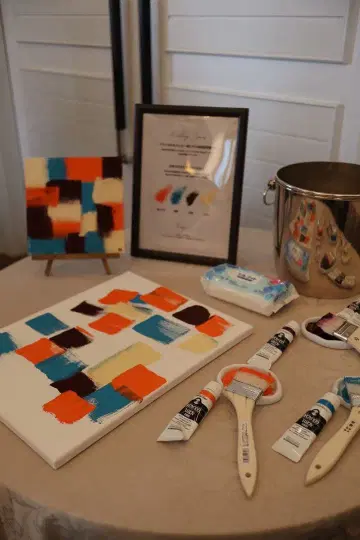 웨딩 캔버스 세트 아크릴 물감 추상 아트 작품 웨딩