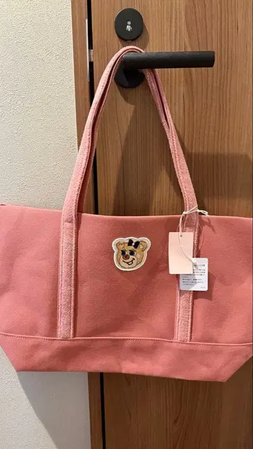 러브러리 올드 테디걸 와펜 토트 핑크