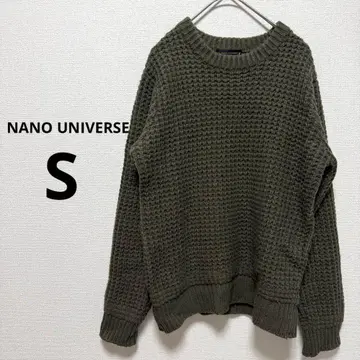나노 유니버스 남성용 긴팔 니트 스웨터 와플 카키 심플 S