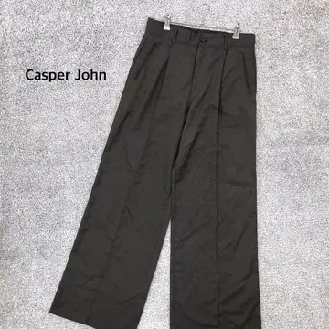 [ Casper John ] 센터 프레스 와이드 팬츠 슬랙스 차콜 계열