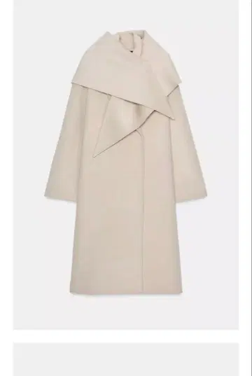 베이지 오버 사이즈 랩 코트