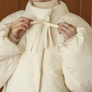 hinari 충전솜 리본 미들 코트