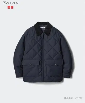 JW ANDERSON 네이비 패디드 퀼팅 블루종