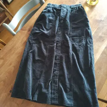 네이비 코듀로이 롱 스커트 BEAMS