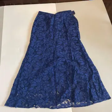 네이비 플레어 스커트 사이즈 36 레이스