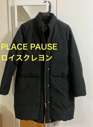 PLACE PAUSE 블랙 롱 다운 코트