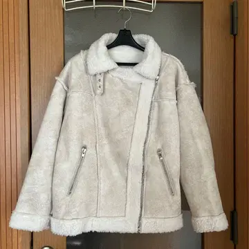 [ SPRAY PREMIUM ] 무스탕 코트 라이트 베이지 보아 옷깃