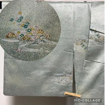 C219 화학 섬유 이중 기모노 코몬 컨디션 최상 기모노