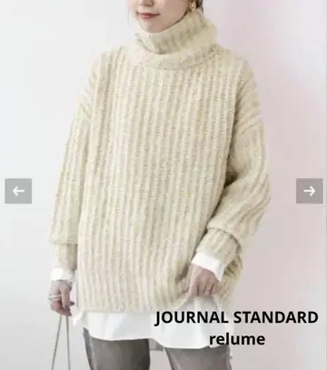 JOURNALSTANDARD 라메 믹스 터틀넥 튜닉 니트