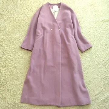 [ ELENDEEK ] 라벤더 울 더블 버튼 롱 코트 01 사이즈