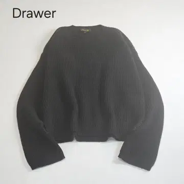 새상품급 드로어 7G 캐시미어 리브 니트 스웨터 하찌 블랙