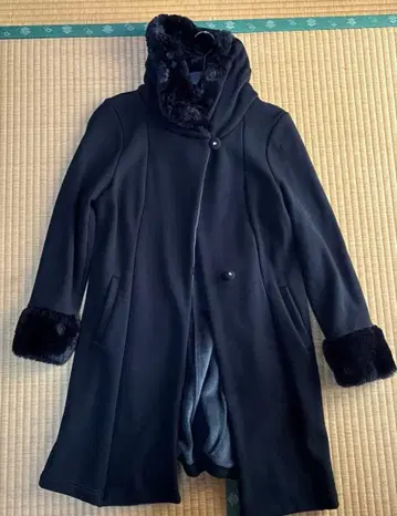 M'S GRACY 봄버 히트 후드 퍼 코트 블랙 36