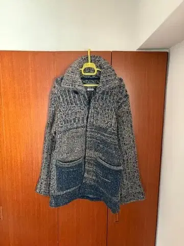 BLUE BLUE JAPAN 울 코튼 인디고 니트 가디건