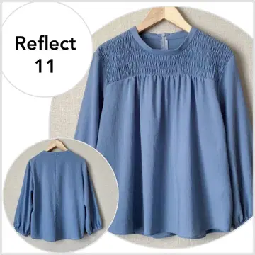 [ 새상품급 ] Reflect 스모킹 디자인 블라우스 스모키 블루