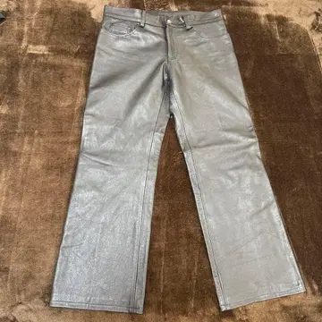 미사용품 HORN WORKS 34인치 천연 가죽 팬츠