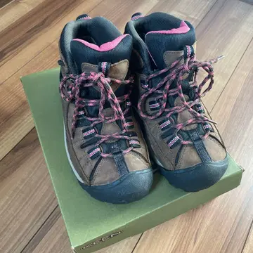 KEEN 등산화 하이컷 브라운/핑크 25cm