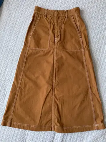 [ 새상품급 ] Spick&Span 38 데님 롱 스커트 카멜 브라운