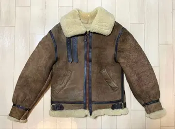 AVIREX B-3 플라이트 자켓 무스탕 보아 양가죽 가죽 브라운 34