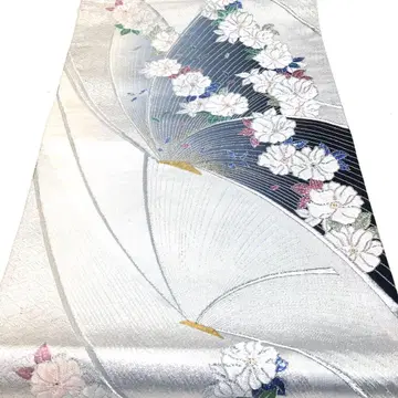 a947 순수 실크 후리소데용 육통 후쿠로 오비 금실 은실 라메 기모노