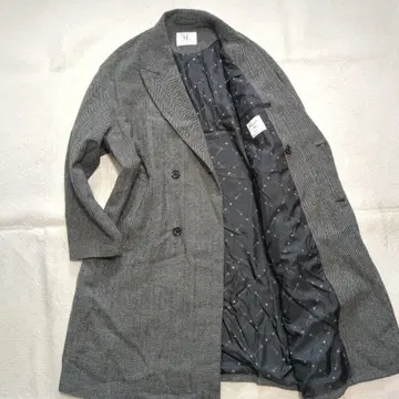 다케오 키쿠치 체스터 코트 더블 헤링본 빅 사이즈