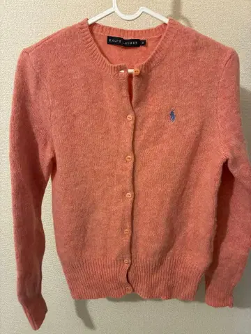 랄프 로렌 니트 가디건 핑크