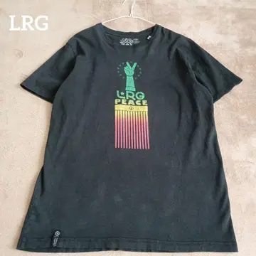 LRG 반팔 프린트 T셔츠 남성용 구제 의류 빈티지 흑먹색