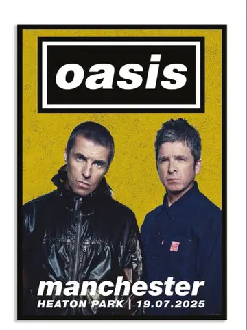 7/19 OASIS 맨체스터 포스터 Manchester 오아시스