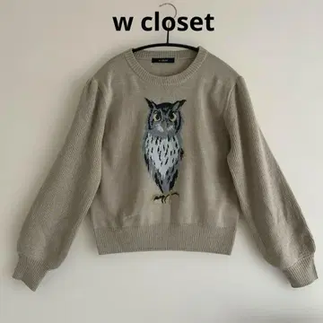 w closet 긴팔 니트 스웨터 올빼미 프리 사이즈