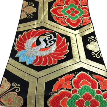 a950 순수 실크 후리소데용 육통 후쿠로 오비 금실 은실 당직 기모노