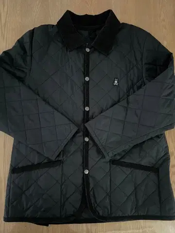 사이코 버니 블랙 코듀로이 옷깃 퀼팅 자켓