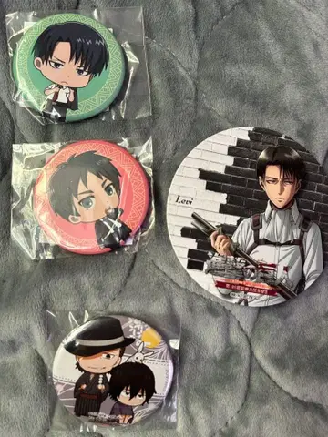 진격의 거인 엘렌 리바이 케니 코스터 캔뱃지 세트
