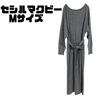 세실 맥비 니트 원피스 그레이 허리 리본 M 사이즈