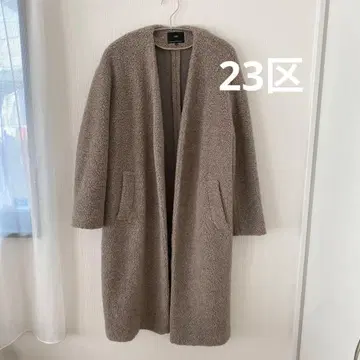 23구 보아 롱 코트 사이즈 36 울 혼방