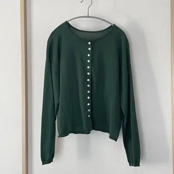 스탬프앤다이어리 다크 그린 긴팔 가디건