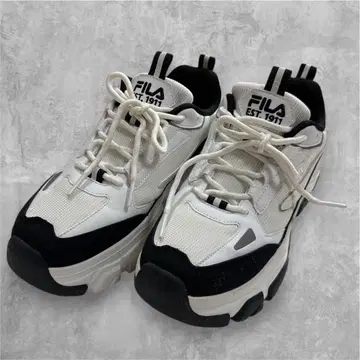 FILA 화이트 블랙 여성용 스니커즈 23cm