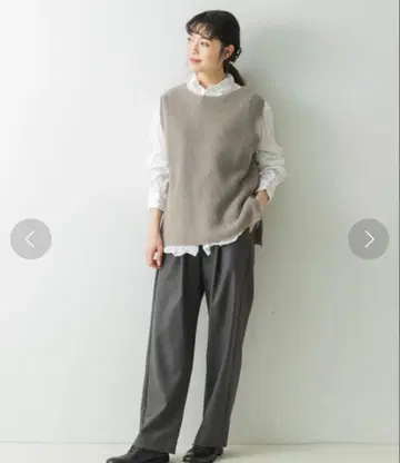 카구레 코튼 린넨 베스트 니트