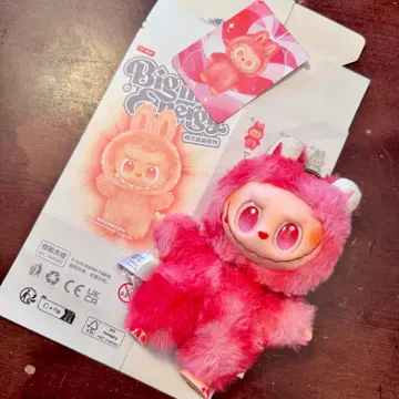 라부부풍 몬스터 봉제 인형 빨간색 복슬복슬 labubu love