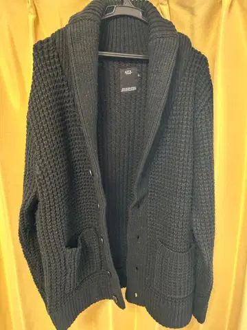 블랙 리브 편직 가디건