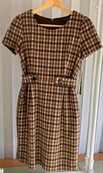 LOUNIE 체크 무늬 원피스 사이즈 38 약간 슬림핏