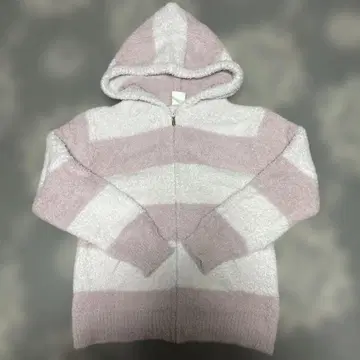 젤라또피케 핑크 x 화이트 보더 후드 부착 후드티 프리 사이즈